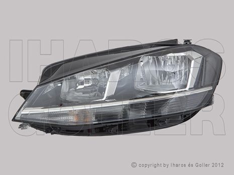 VW Golf VII/2 2016.11.01-2019.11.01 Fényszóró H7/H9+LED bal (motorral) HELLA* (1EEK)