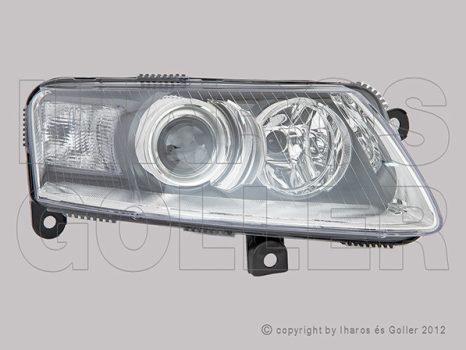 Audi A6 2004.05.01-2008.09.30 fényszóró Bi-xenon jobb elektr.+izzó+motor nélkül TYC (02KW)