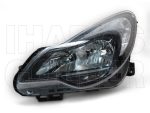   Opel Corsa D 2011.03.01-2014.08.31 fényszóró H7/H1+nappalifény bal, fekete házas(motorral)TYC (04PT)