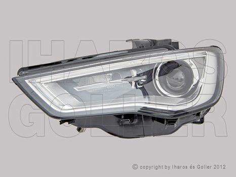 Audi A3 8V(3 ajtós) 2012.09.15-2016.03.01 fényszóró XENON D3S/LED króm házas bal (motorral) TYC* (1FZI)