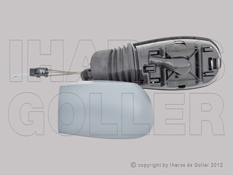 Fiat Punto 1999.09.01-2003.06.30 Visszapillantó tükör bal, bowdenesállítható, domború, fényezendő (12KE)