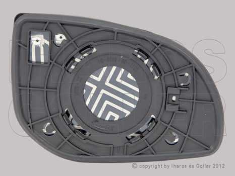 Hyundai I20 2008.05-2012.03.31 Tükörlap cserélhető bal, domború, fűthető (1511)