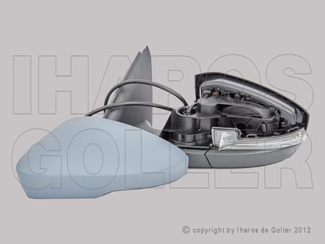 Skoda Octavia (5E) 2013.02.01-2016.09.30 Visszapillantó tükör bal, elektromos  állítás, domború, fűthető, fényezendő, villogós (13XW)