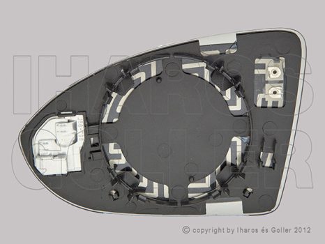 VW Golf VII/1 2012.10.01-2016.10.31 Tükörlap cserélh., jobb domború, aszférikus, holttér figy (1P9P)