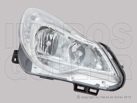 Opel Corsa D 2011.03.01-2014.08.31 fényszóró H7/H1 króm házas jobb (motorral) DEPO (05CZ)