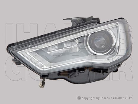 Audi A3 8V(3 ajtós) 2012.09.15-2016.03.01 fényszóró XENON D3S/LED króm házas bal (motorral) DEPO* (1A2C)