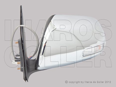 Toyota Hilux 2005.07.01-2015.12.01 Visszapillantó tükör bal, elektromos  állítás, villogós, elektromos behajtható. króm bor. (1684)