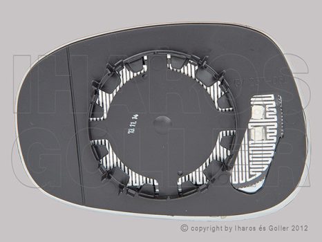 BMW 1 (E87, E81) 2007.04.01-2011.05.31 Tükörlap cserélhető bal, aszférikus, fűthető, kék (0439)