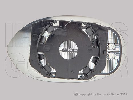 Lancia Y 1996.01.01-2000.10.31 Tükörlap cserélhető jobb domború, fűthető (0CW3)