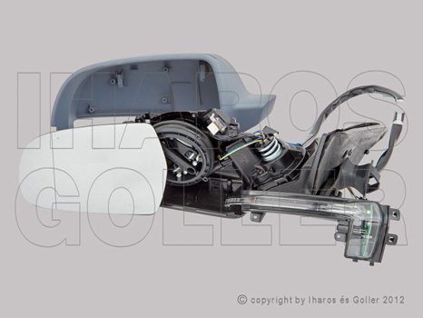 Audi A4 2007.11.01-12.01.31 Visszapillantó tükör bal, elektromos  állítás,fűthető,aszférikus,fényezendő, villogós 09.05- (14PL)