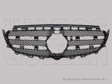 Mercedes E (W213) 2016.02.01- Hűtődíszrács, kamerás, fekete, Avantgarde (1C6B)