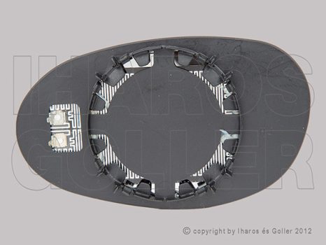 Smart ForTwo 1997.01.01-2007.02.28 Tükörlap cserélhető jobb, domború, fűthető, króm (041F)