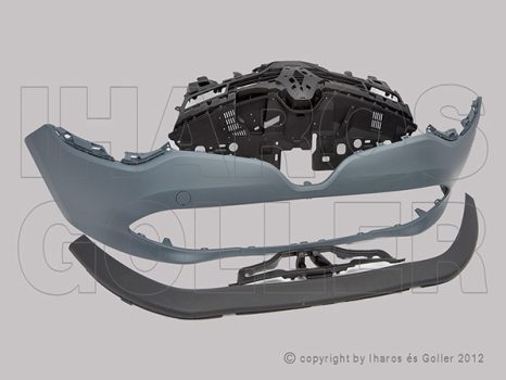 Renault Clio (Clio IV) 2012.11.01-2016.01.01 Első lökhárító alapozott hűtőráccsal, spoilerrel (07T3)