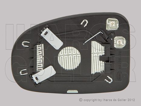 Toyota Avensis 2008.11.01-2011.12.31 Tükörlap cserélhető jobb, domború, fűthető (1ICM)