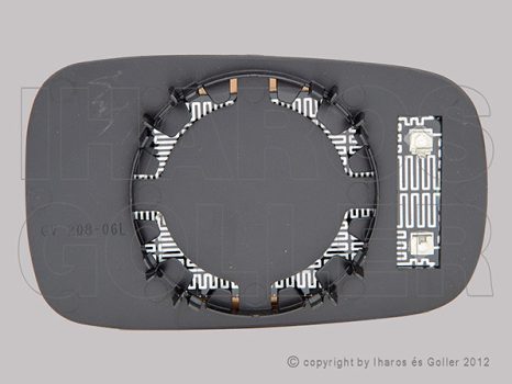 Renault Laguna 2000.10.01-2005.04.30 Tükörlap cserélhető bal, aszférikus, fűthető (07MX)