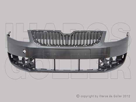 Skoda Octavia (5E) 2013.02.01-2016.09.30 Első lökhárító fényezendő, hűtődíszráccsal (18DK)