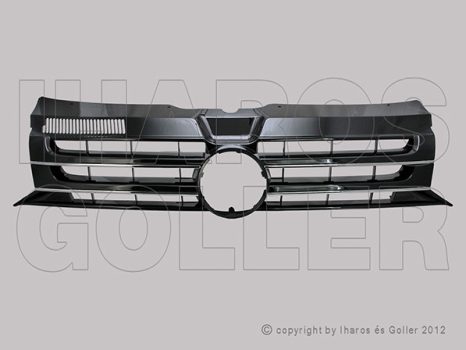 VW Caravelle/Multivan (T5) 2009.10.01-2015.06.30 Hűtődíszrács (króm/fényes fekete) (11HS-999) sérült, egyik felső sarka törött!