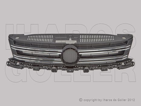 VW Tiguan 2011.07.01-2015.12.01 Hűtődíszrács feketére festett, króm díszléccel (1GC2)