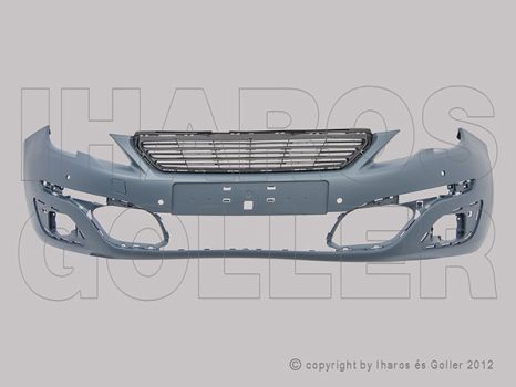 Peugeot 308 T9 2013.10.01-2017.08.01 Első lökhárító alap., szenzoros, vonósz.borítással (18VR)