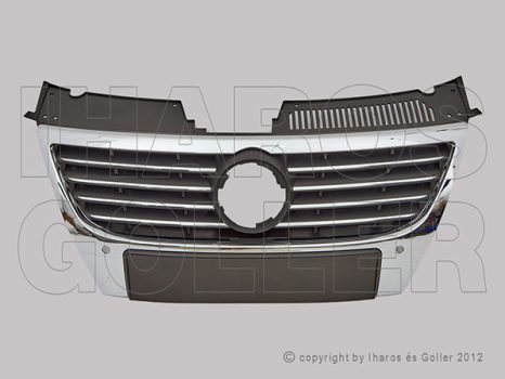 VW Passat (B6) 2005.03.01-2010.10.31 HUT króm-fekete króm díszl., szenz. (15cm embl.)* (1GVP)